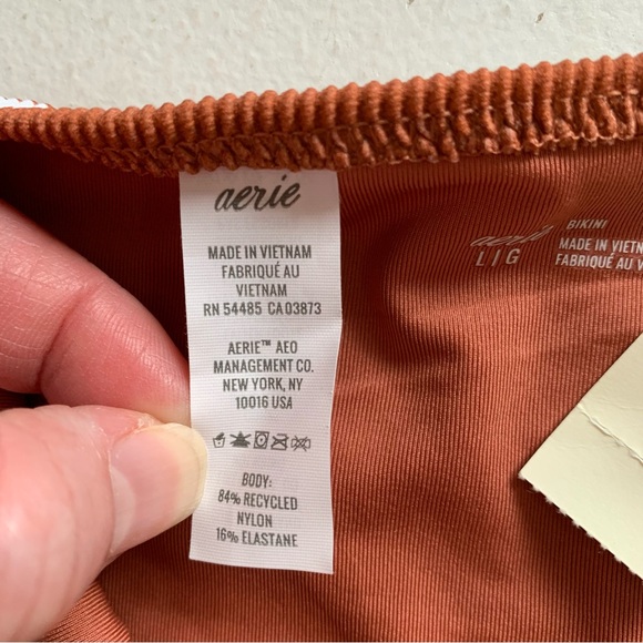Aerie Size Large Ribbed Bottom in Brown & White Stripe NWT - Picture 10 of 16